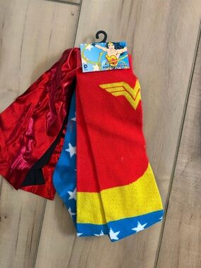 Bioworld Wonder Woman Red Yellow Blue Cape & Knee High Socks Set